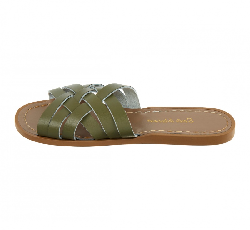 Women's Salt Water Retro Sandals Olive | 14HDICXVW