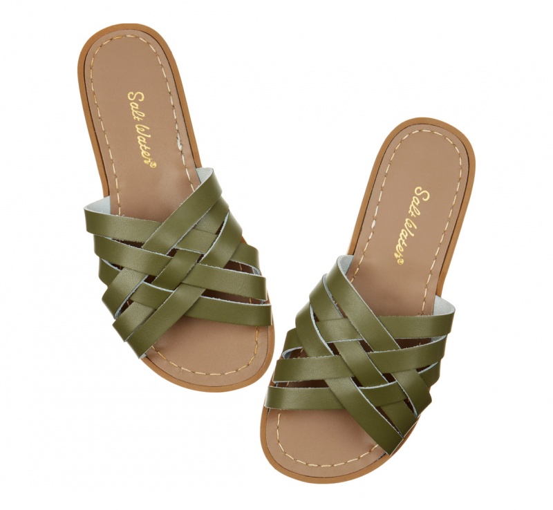 Women's Salt Water Retro Sandals Olive | 14HDICXVW