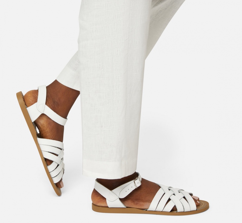 Women's Salt Water Retro Sandals White | 83IGYRBNP