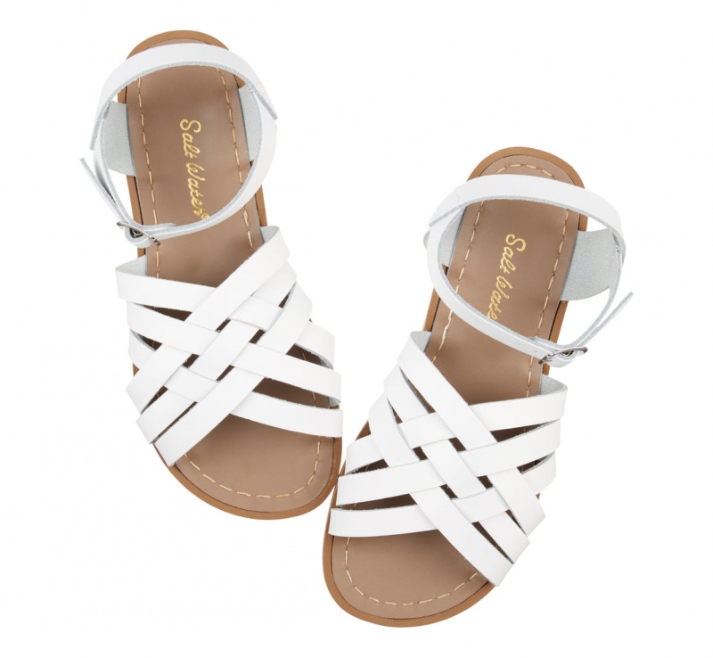 Women's Salt Water Retro Sandals White | 83IGYRBNP