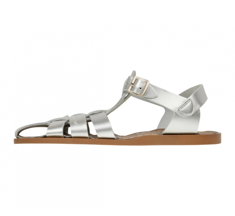 Women's Salt Water Shark Original Sandals Silver | 35FEOBLVK