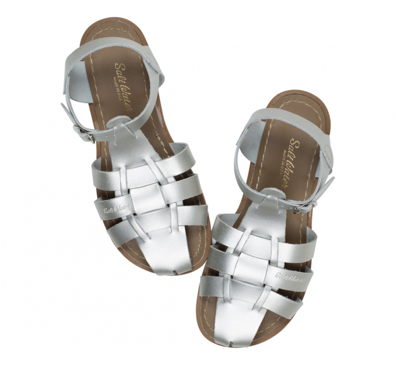 Women's Salt Water Shark Original Sandals Silver | 35FEOBLVK