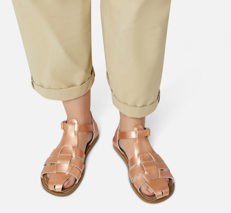 Women's Salt Water Shark Original Sandals Rose Gold | 72VMIZDRX