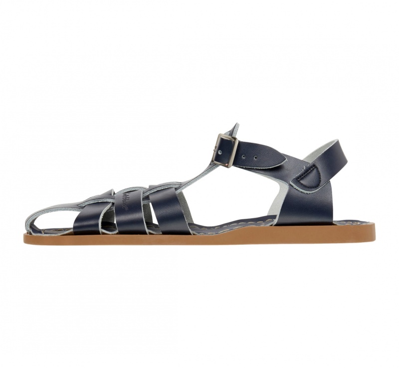 Women's Salt Water Shark Original Sandals Navy | 50BJTNSYR