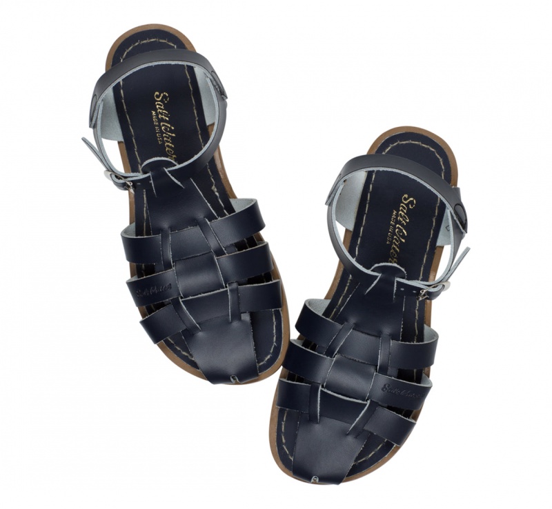 Women's Salt Water Shark Original Sandals Navy | 50BJTNSYR