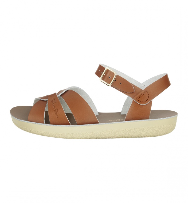 Women's Salt Water Swimmer Sandals Brown | 48RYIUXKC