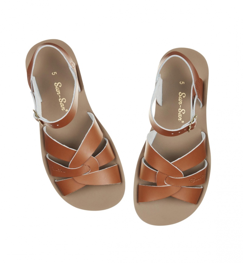 Women's Salt Water Swimmer Sandals Brown | 48RYIUXKC