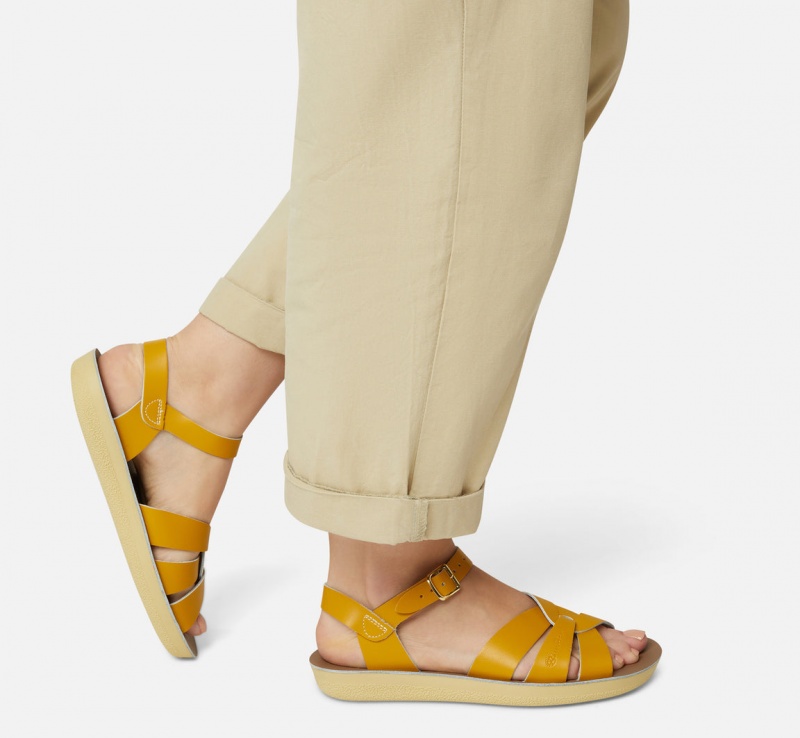 Women's Salt Water Swimmer Sandals Mustard | 01MPVHBFI