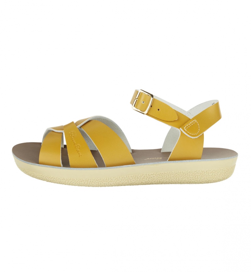 Women's Salt Water Swimmer Sandals Mustard | 01MPVHBFI