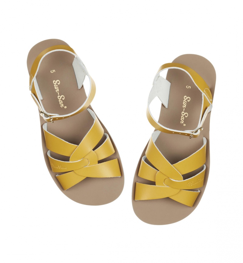 Women's Salt Water Swimmer Sandals Mustard | 01MPVHBFI