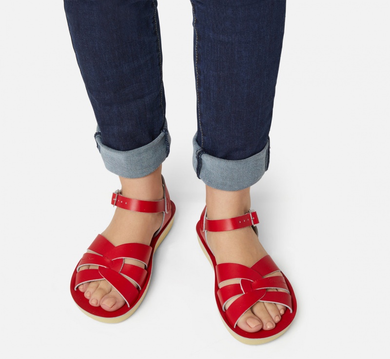 Women's Salt Water Swimmer Sandals Red | 03WEJGFLU