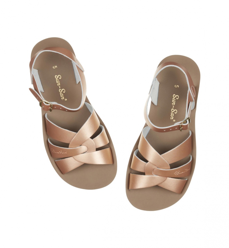 Women's Salt Water Swimmer Sandals Rose Gold | 79PSJNLYG