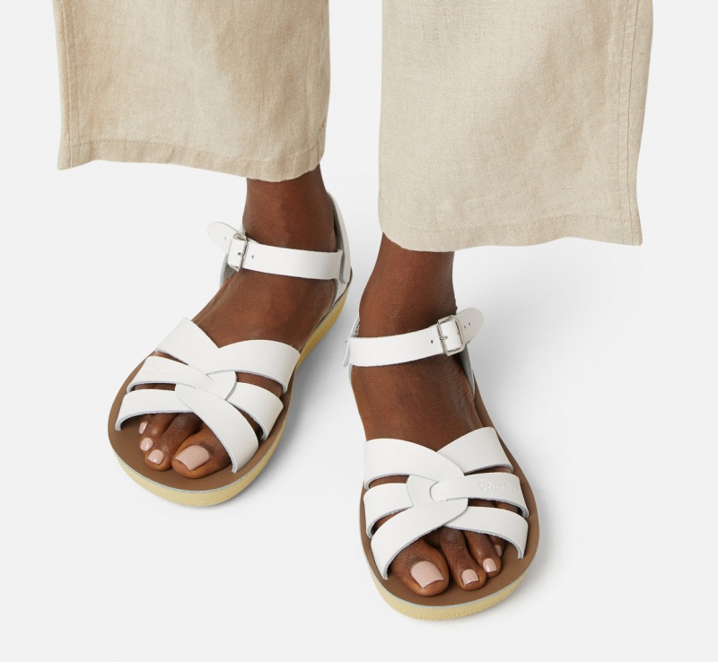 Women's Salt Water Swimmer Sandals White | 74URBCMKD